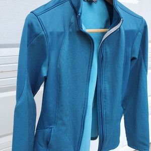 Eddie Bauer Blue Full-Zip Warm Up Jacket Athleisure SZ:S‎